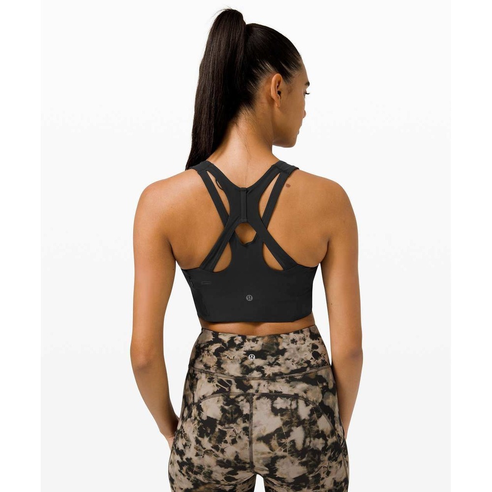 Lululemon Women's Stash It Bra Medium Support B/C Cup Black Sports Bra Size 8